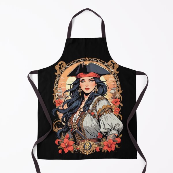 Item preview, Mary Read female pirate retro vintage floral design designed and sold by BorgSpareParts.