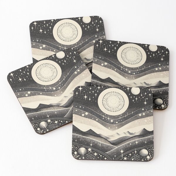 Item preview, Dreamy Starry Night - Black & Cream designed and sold by SilverPegasus.