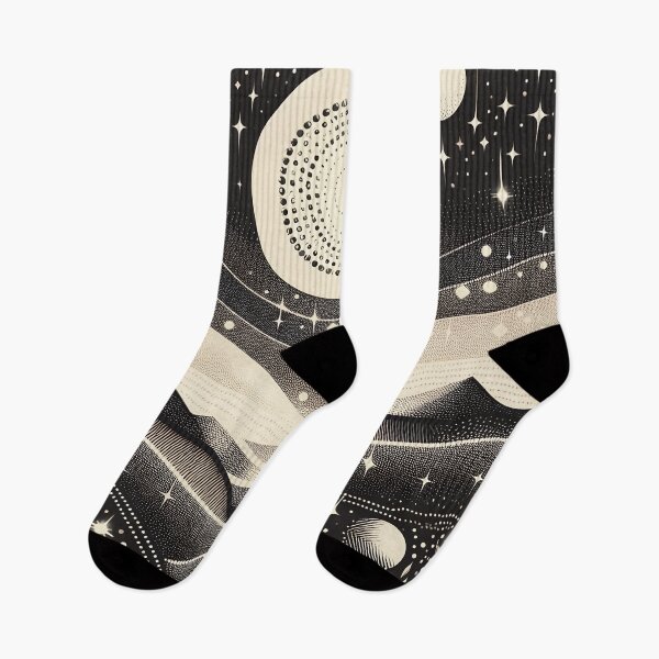 Item preview, Dreamy Starry Night - Black & Cream designed and sold by SilverPegasus.