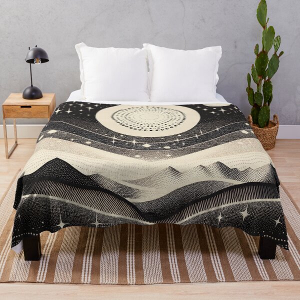 Item preview, Dreamy Starry Night - Black & Cream designed and sold by SilverPegasus.
