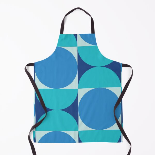 Item preview, Mid Century Modern Blue Circles and Turquoise Half Circles Pattern  designed and sold by Yasminepatterns .