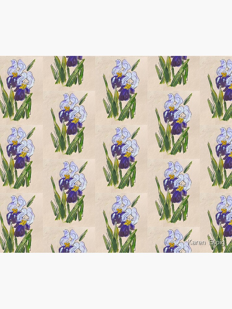 Thumbnail 5 of 5, Shower Curtain, Purple Irises - Original Artwork on Handmade paper designed and sold by KarenEspig.