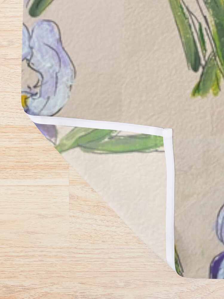 Thumbnail 2 of 5, Shower Curtain, Purple Irises - Original Artwork on Handmade paper designed and sold by KarenEspig.