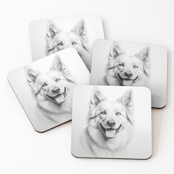 Item preview, Black and white German Shepherd pencil drawing designed and sold by Pencil-Art.