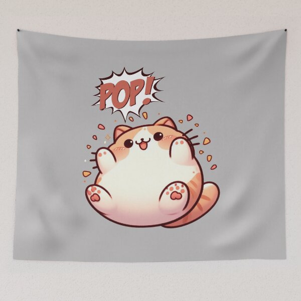 Item preview, Popping Fat Cat Sticker designed and sold by Psycho-Crazy.