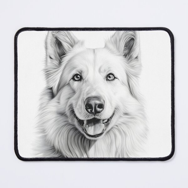 Item preview, Black and white German Shepherd pencil drawing designed and sold by Pencil-Art.