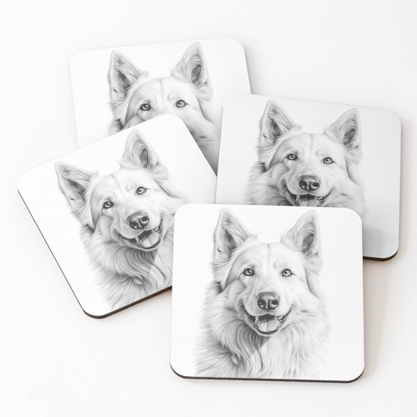 Item preview, Black and white German Shepherd pencil drawing designed and sold by Pencil-Art.