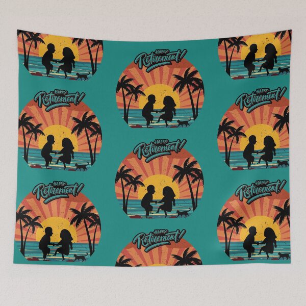 Item preview, Happy Retirement Couple Dancing Sunset Palm Trees. designed and sold by wejollydigitals.