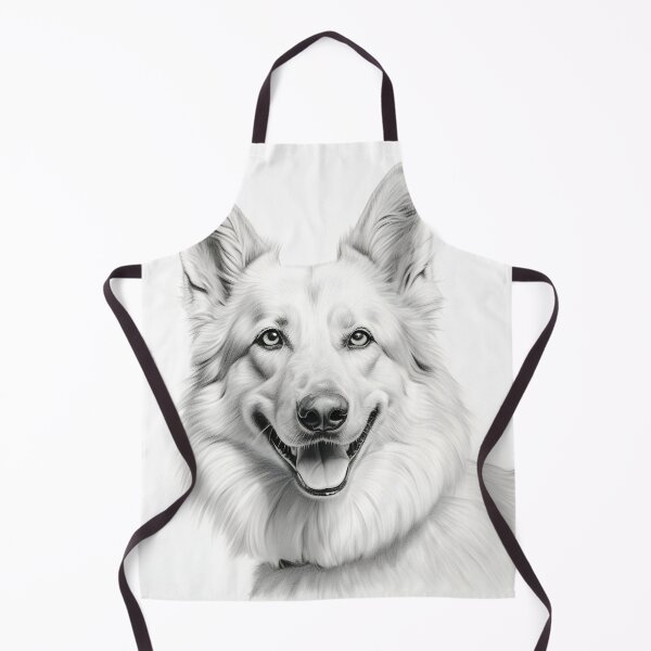 Item preview, Black and white German Shepherd pencil drawing designed and sold by Pencil-Art.