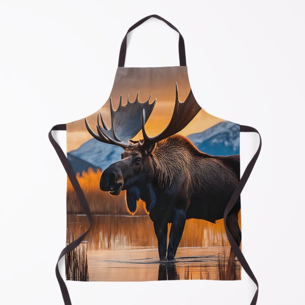 Item preview, Watercolor Art: Bull Moose in the shallows during fall designed and sold by Gilby-Designs.