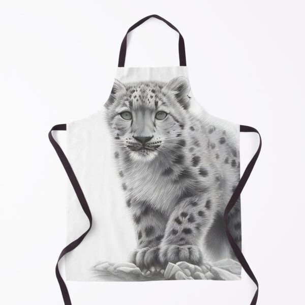 Item preview, White Snow Leopard pencil drawing designed and sold by Pencil-Art.