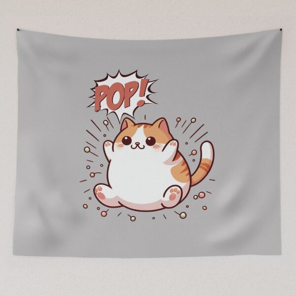 Item preview, Popping Fat Cat Sticker 2 designed and sold by Psycho-Crazy.