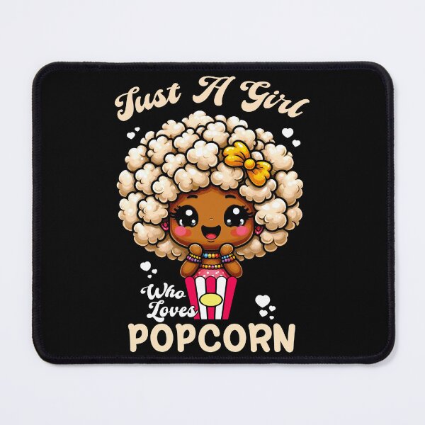 Item preview, Just a Girl Who Loves Popcorn Funny Afro Women Popcorn Lover Gift designed and sold by JUSTBEELEGANT.