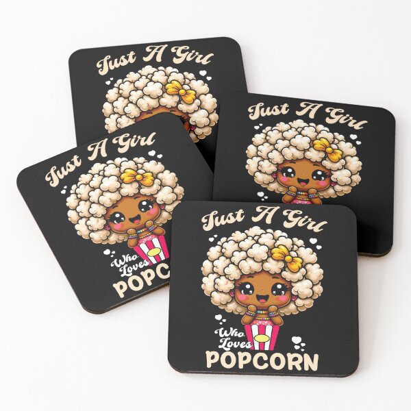 Item preview, Just a Girl Who Loves Popcorn Funny Afro Women Popcorn Lover Gift designed and sold by JUSTBEELEGANT.