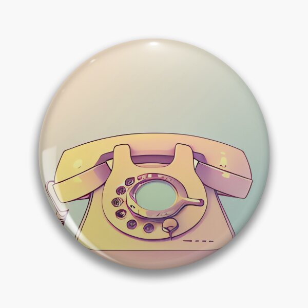 Artikelvorschau, Pastellrosa Vintage-Telefonzeichnung im 80er-Jahre-Stil entworfen und verkauft von thejoyker1986.