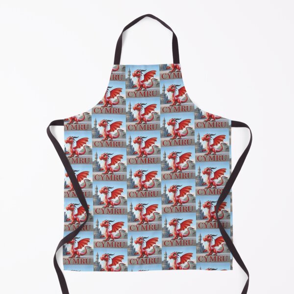 Item preview, Little red Dragon of in a castle Wales CYMRU designed and sold by SadSacDesigns.
