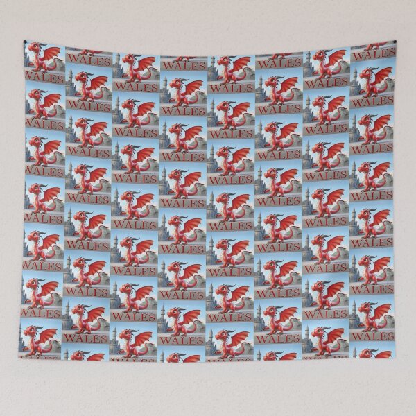 Item preview, Little red Dragon of in a castle Wales  designed and sold by SadSacDesigns.