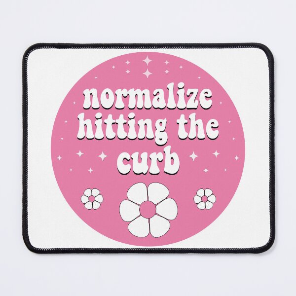 Item preview, Normalize Hitting The Curb! Funny Meme Pink Car Bumper designed and sold by BUMPER-STICKERS.