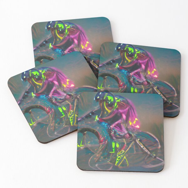 Item preview, Mystic Monstrosity: Giant Abstract Monster on Mountain Bike designed and sold by GrizzlyCollective.