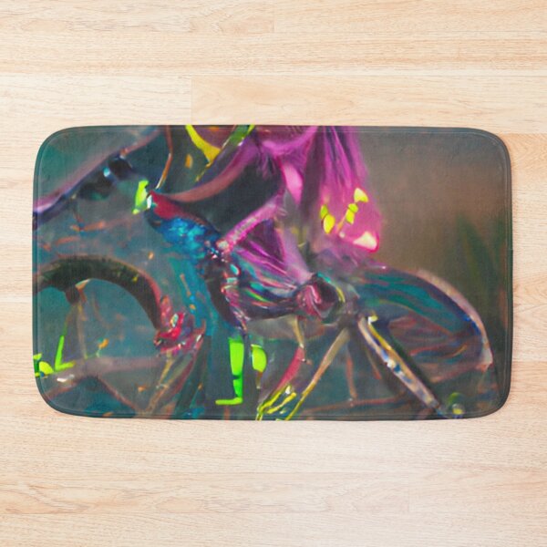 Item preview, Mystic Monstrosity: Giant Abstract Monster on Mountain Bike designed and sold by GrizzlyCollective.