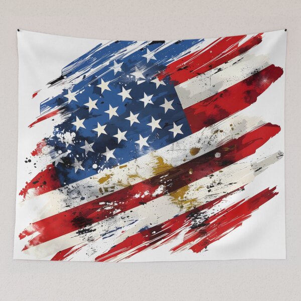 Item preview, Artistic abstract American flag print designed and sold by dcrc.