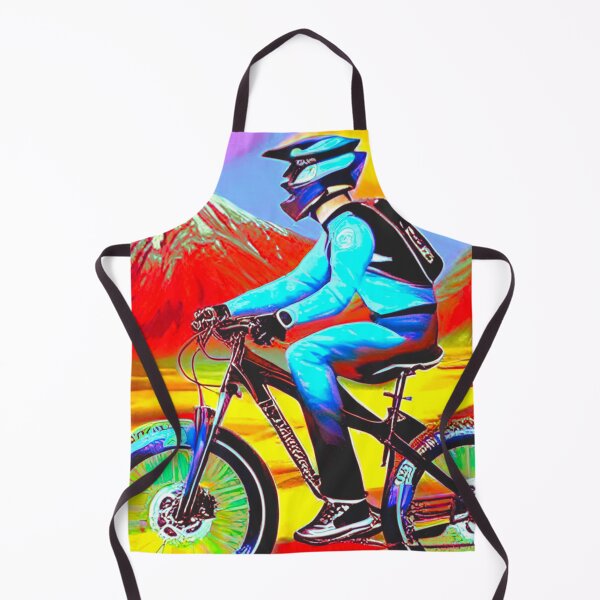 Item preview, Desert Blaze: Bright-Colored MTB Rider in Arid Terrain designed and sold by GrizzlyCollective.
