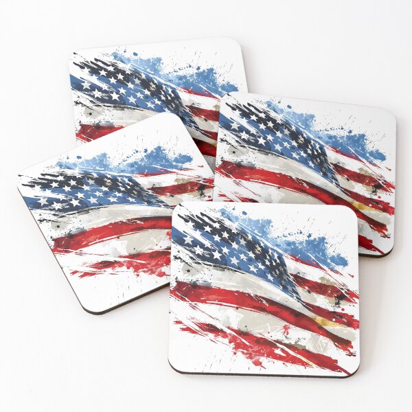 Item preview, artistic abstract american flag print designed and sold by dcrc.