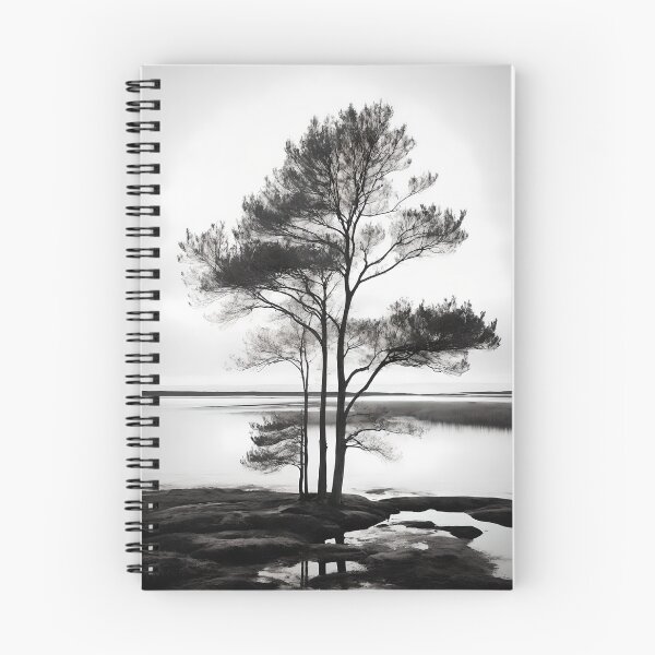 Item preview, Scandinavian, Monochrome, Tree, Lake, Photograph designed and sold by ShadeScapeArt.