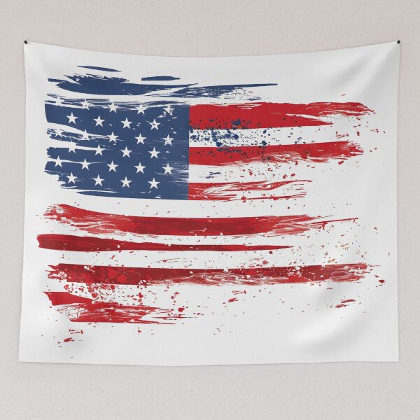 Item preview, artistic abstract american flag print designed and sold by dcrc.