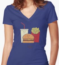 Fast Food Women's Fitted V-Neck T-Shirt