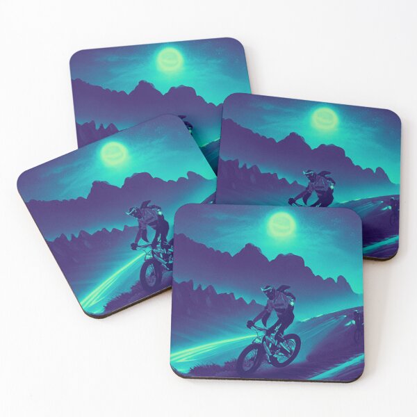 Item preview, Night Rider: MTB Adventure in the Moonlit Mountains designed and sold by GrizzlyCollective.