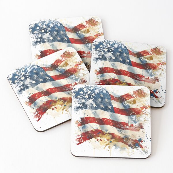 Item preview, artistic abstract american flag print designed and sold by dcrc.