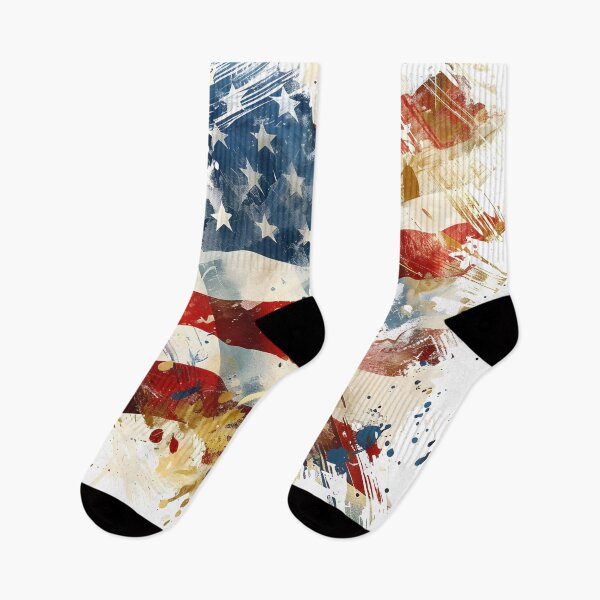 Item preview, artistic abstract american flag print designed and sold by dcrc.