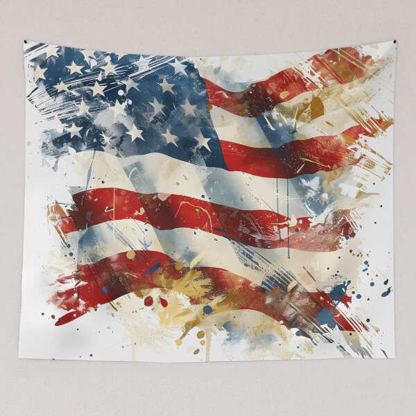 Item preview, artistic abstract american flag print designed and sold by dcrc.