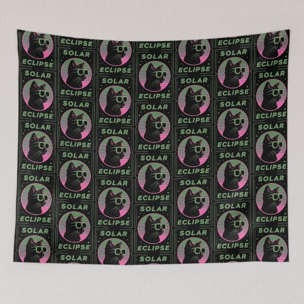 Item preview, Solar Eclipse Cat - Pink & Green designed and sold by karsad.