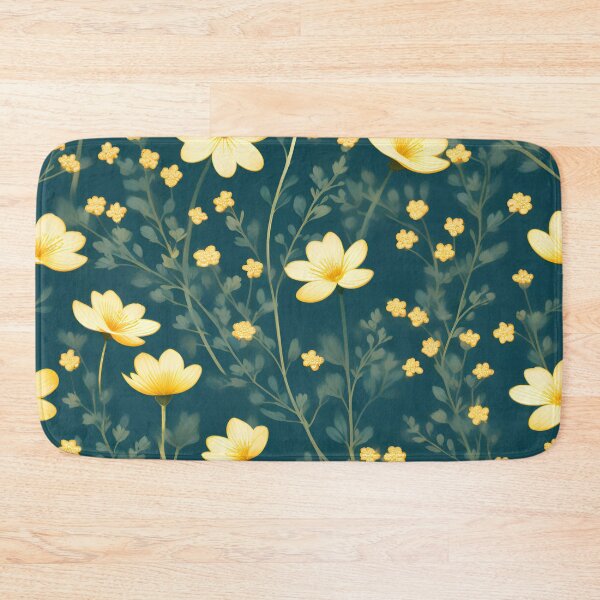 Item preview, Golden flowers on Dark Teal designed and sold by printmala.