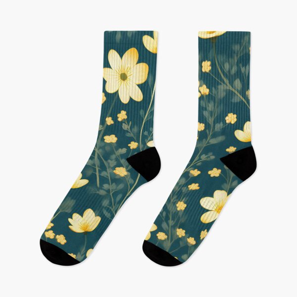 Item preview, Golden flowers on Dark Teal designed and sold by printmala.