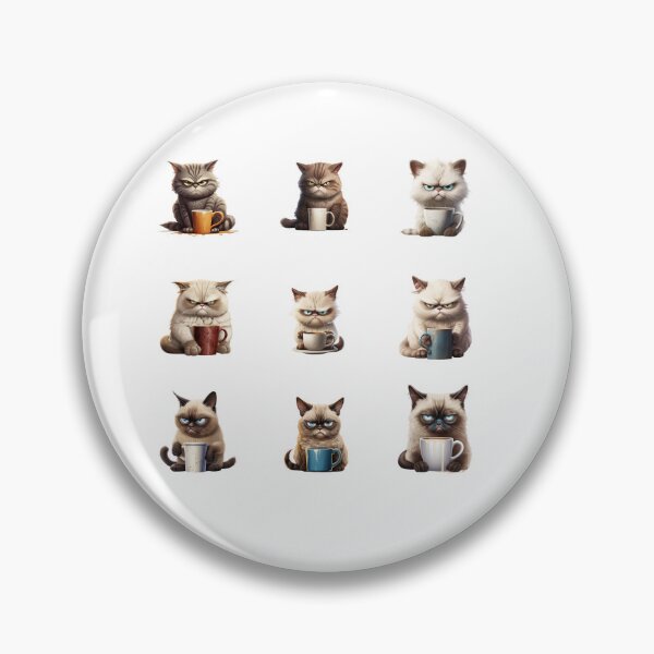 Item preview, Grumpy Coffee Cat Bundle 9 Pcs designed and sold by Crazycatgraphic.