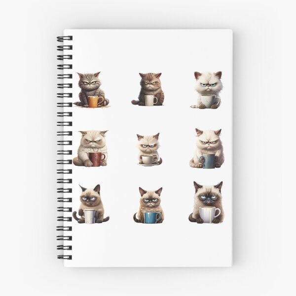 Item preview, Grumpy Coffee Cat Bundle 9 Pcs designed and sold by Crazycatgraphic.