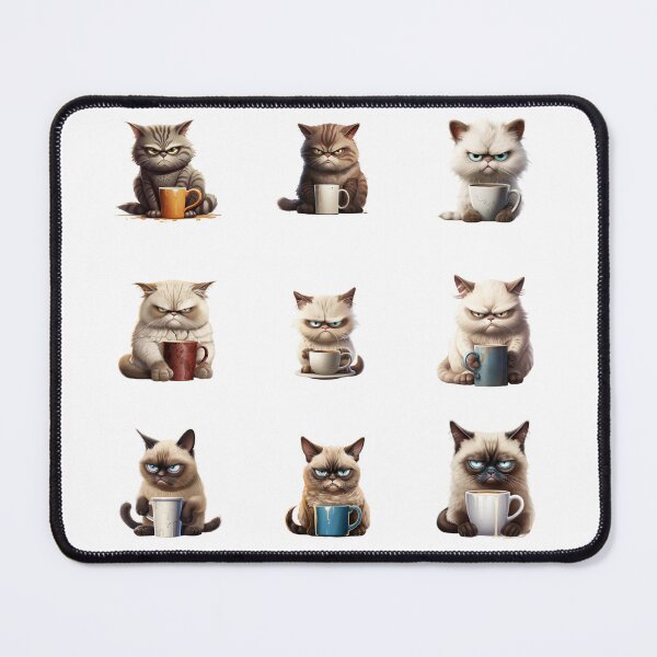 Item preview, Grumpy Coffee Cat Bundle 9 Pcs designed and sold by Crazycatgraphic.