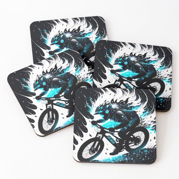 Item preview, Trail Blazer: Ripping Through Trails in Black, White, and Neon Blue designed and sold by GrizzlyCollective.