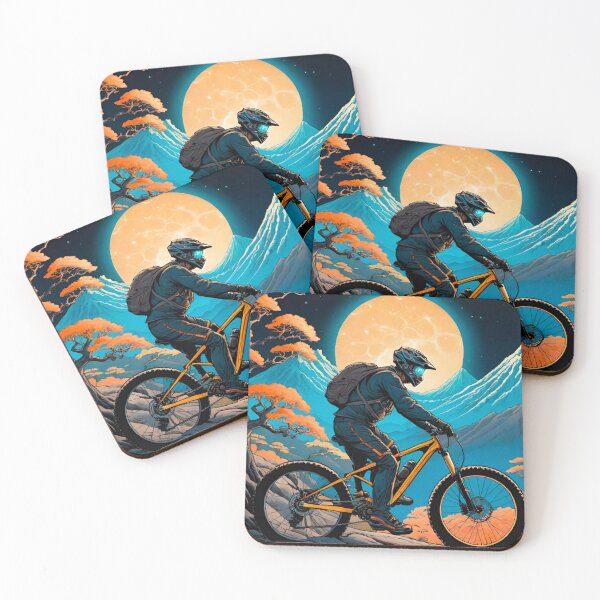 Item preview, Moonlit Pause: MTB Rider Taking in the Sights, Sounds, and Smells of the Trails designed and sold by GrizzlyCollective.