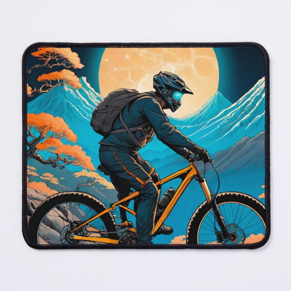 Item preview, Moonlit Pause: MTB Rider Taking in the Sights, Sounds, and Smells of the Trails designed and sold by GrizzlyCollective.