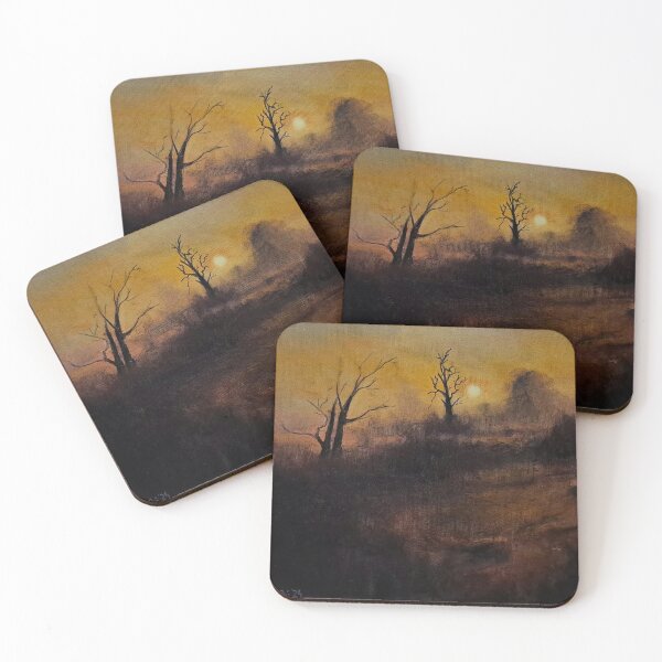 Item preview, Misty orange sunrise landscape with trees. designed and sold by DStrzebonski.