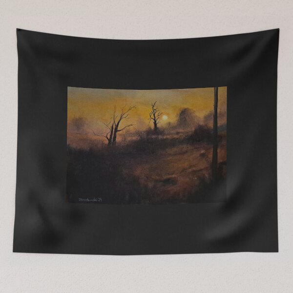 Item preview, Misty orange sunrise landscape with trees. designed and sold by DStrzebonski.