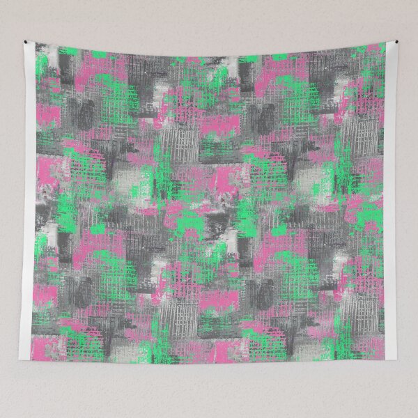 Item preview, Texture handmade pattern green pink designed and sold by Alessandro Remo Mazzoni Remotextiles.
