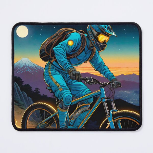 Item preview, City Vista: Mountain Biker Shredding Madness Overlooking Urban Horizon designed and sold by GrizzlyCollective.