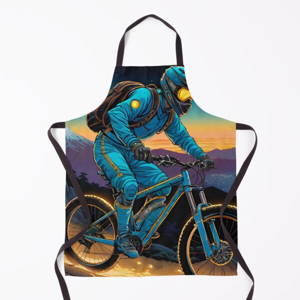 Item preview, City Vista: Mountain Biker Shredding Madness Overlooking Urban Horizon designed and sold by GrizzlyCollective.