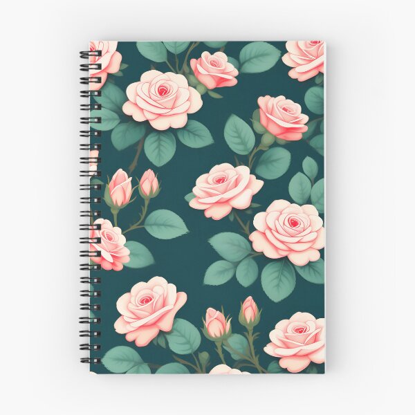 Item preview, Pink Roses On Dark Teal Green  designed and sold by printmala.
