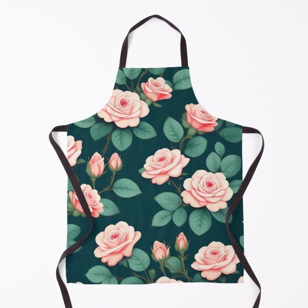 Item preview, Pink Roses On Dark Teal Green  designed and sold by printmala.